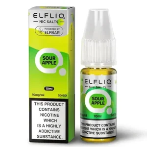 ELFLIQ ELF BAR Sour Apple 10ml Nic Salts E-liquids -£15.89
