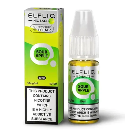 ELFLIQ ELF BAR Sour Apple 10ml Nic Salts E-liquids -£15.89