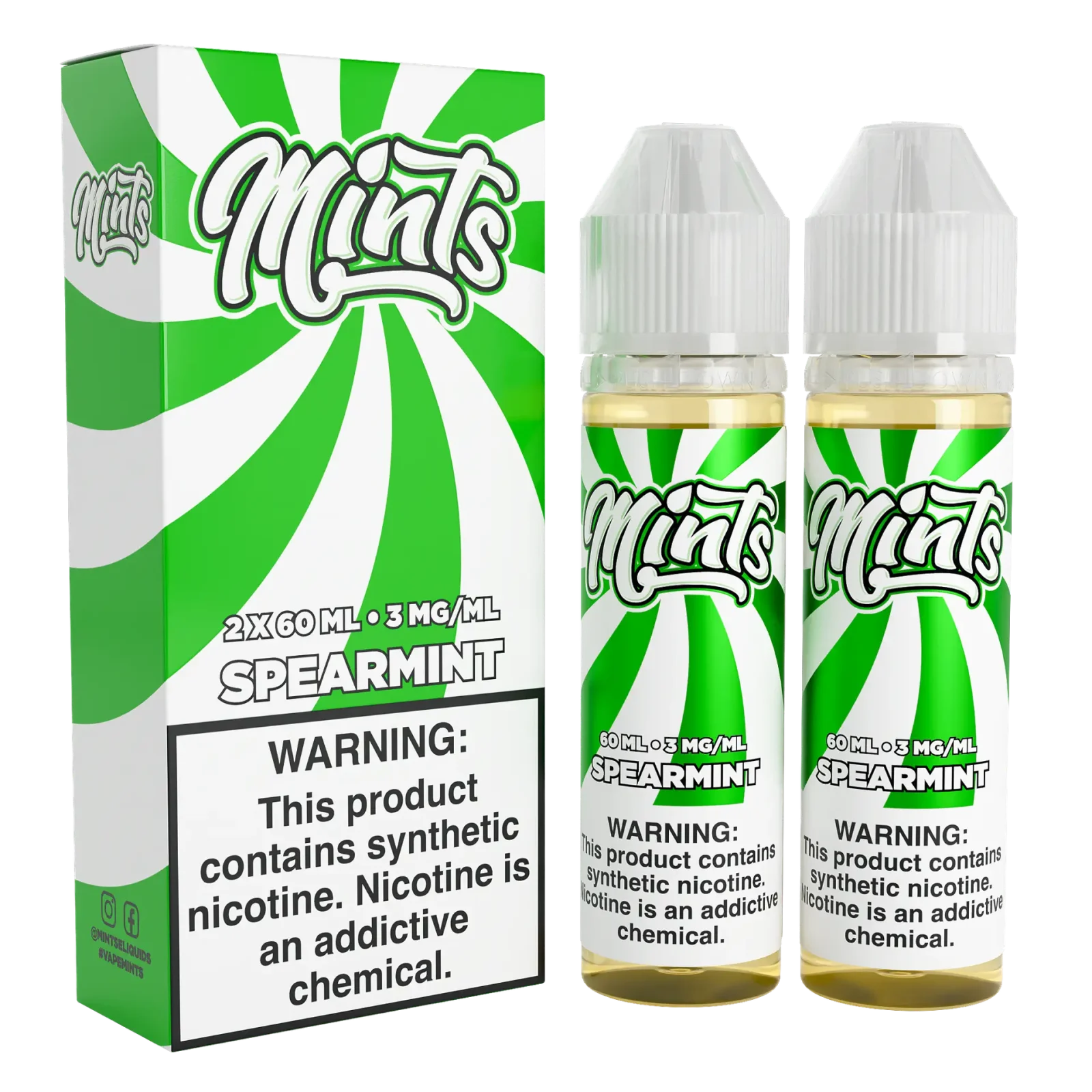 Mints Vape Co – Spearmint – 120ML E-Liquid (Twin 60ML Pack)