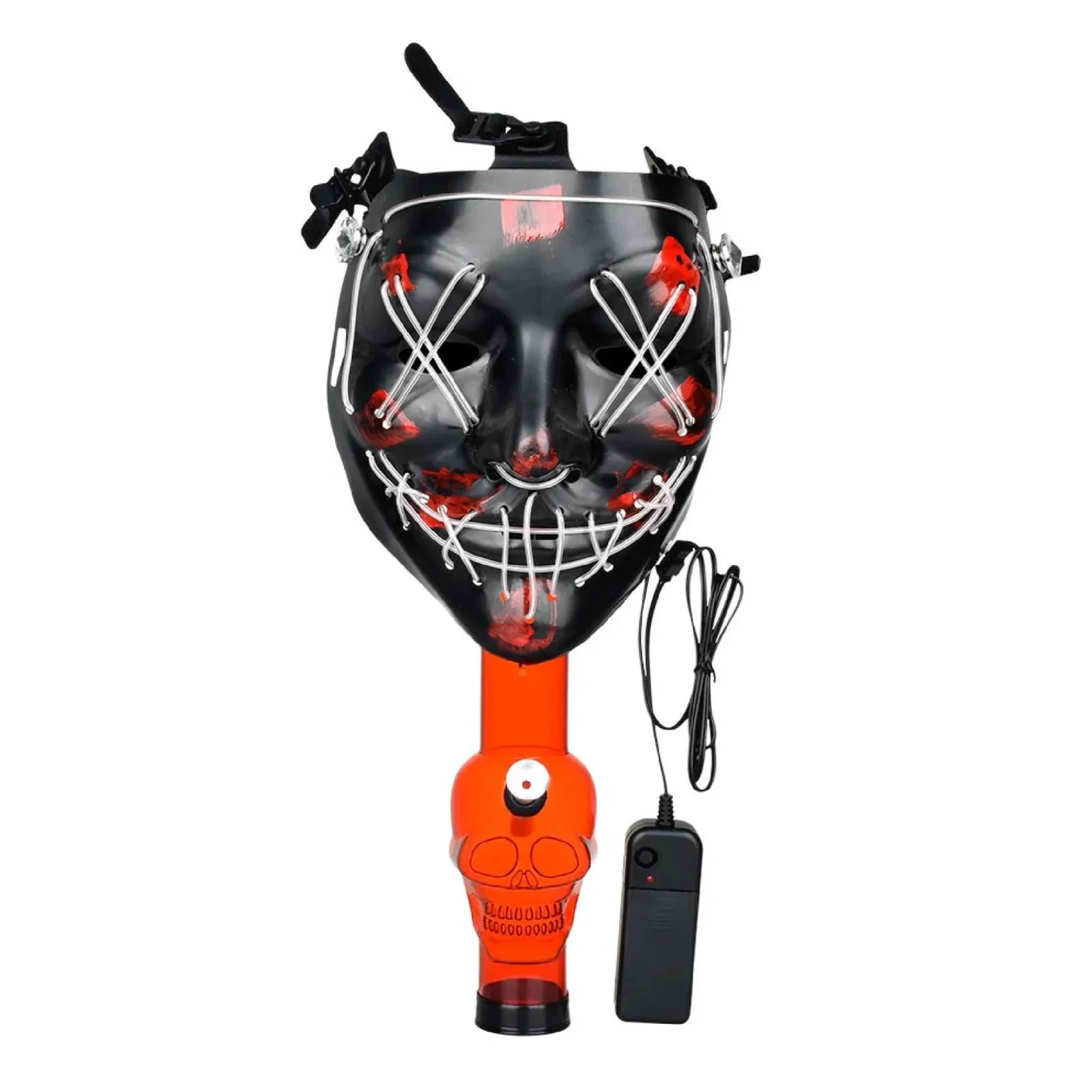 Scary Purge Light Up Gas Mask & Acrylic Water Pipe Set - 8in