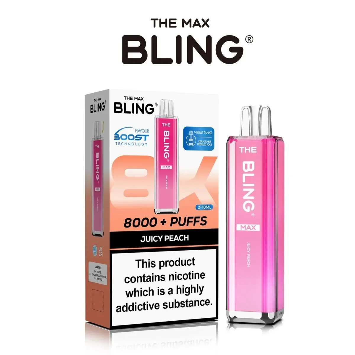 The Crystal Bling Max 10000 Pre-filled VAPE – (BOX OF 5)